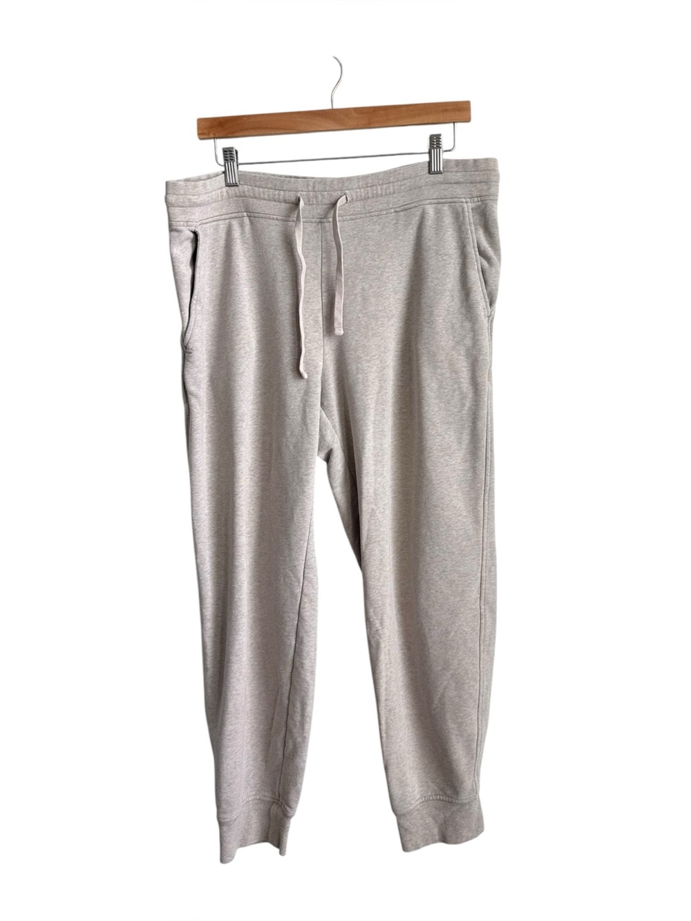 Vince Classic Joggers Beige Cotton Blend Drawstring Pants Size Large